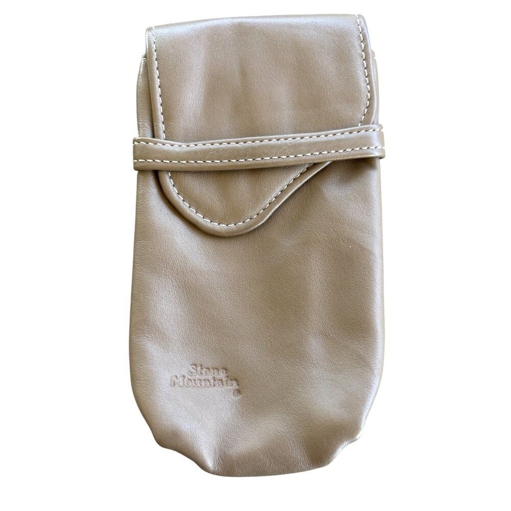 Stone Mountain‎ Soft Brown Taupe Leather Cigarette Case Flap 4" x 7"